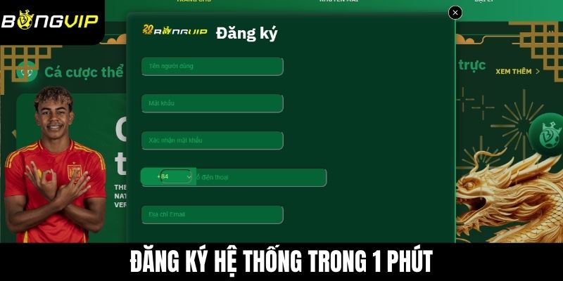 Đăng ký hệ thống trong 1 phút
